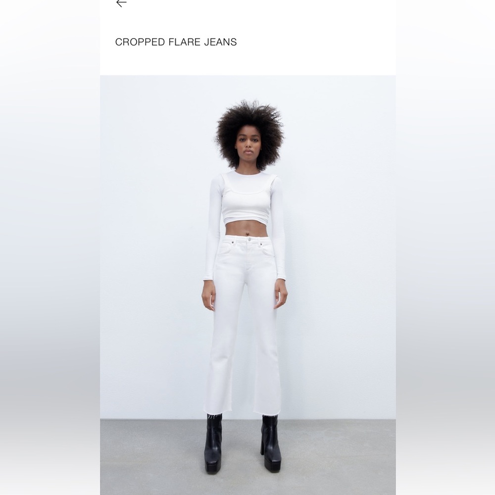 Zara Cropped Flare Jeans, size 28